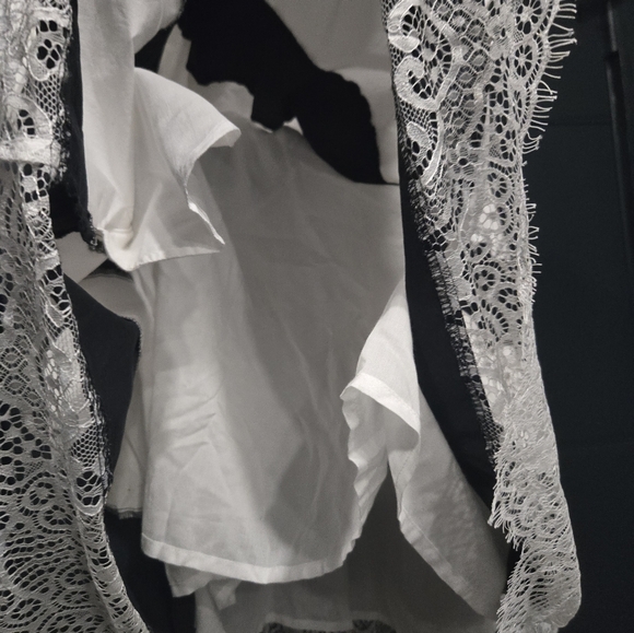 Black and White Striped Dress with Rose Embroidery Maeve Rugby Mini Dress - Picture 6 of 8